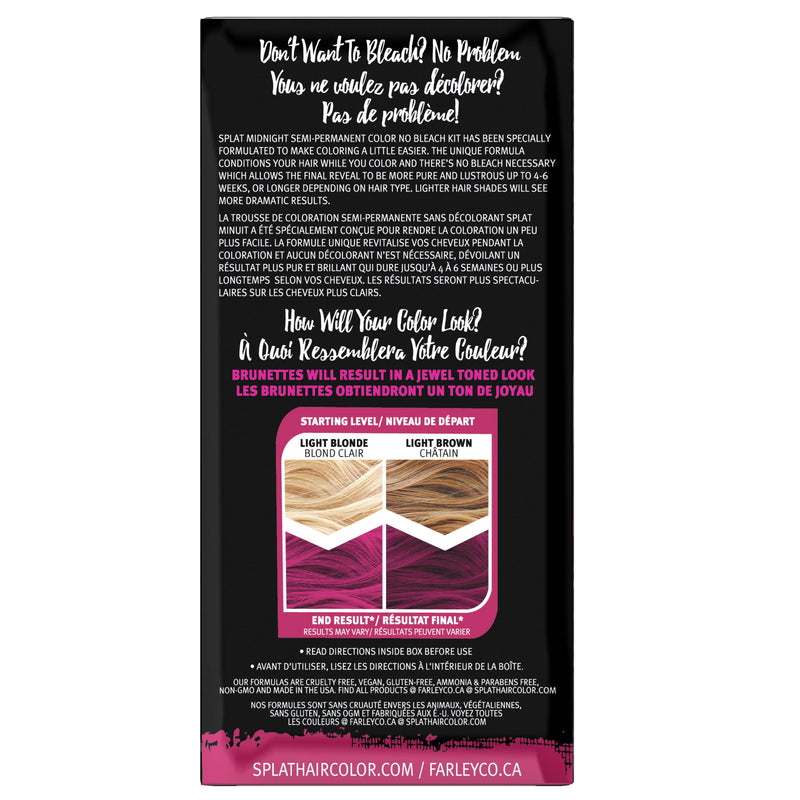 Midnight Semi-Permanent at Home Hair Color Kit for Brunettes - Magenta