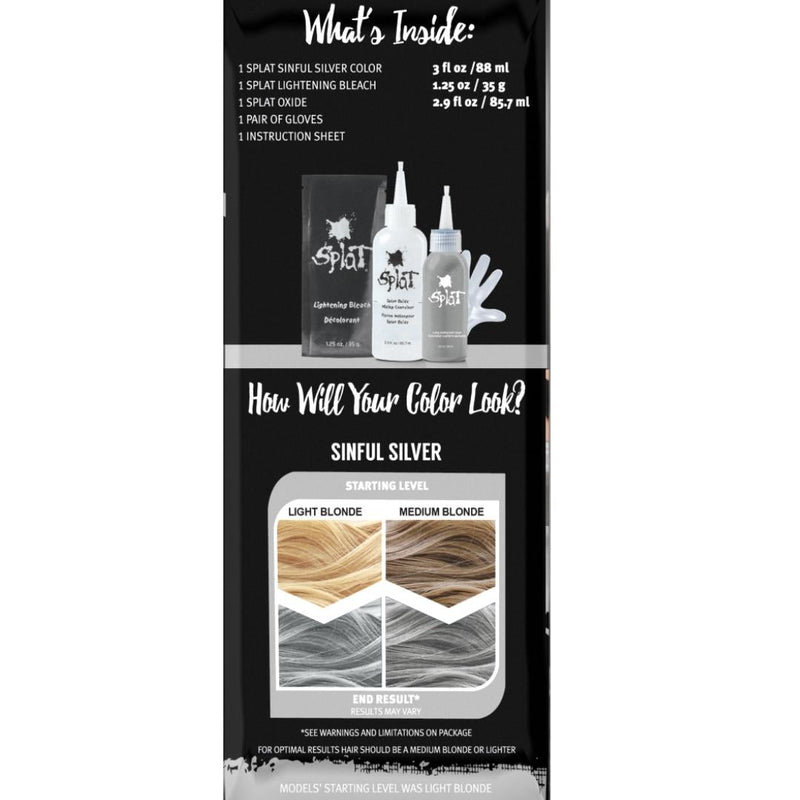Semi-Permanent Complete at Home Hair Color Kit -  Sinful Silver
