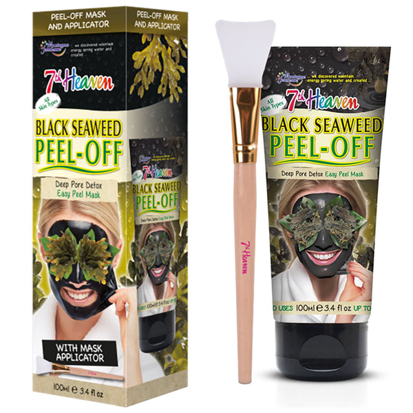 Tube de masque Peel Off aux algues noires 7th Heaven (100 ml) avec pinceau applicateur