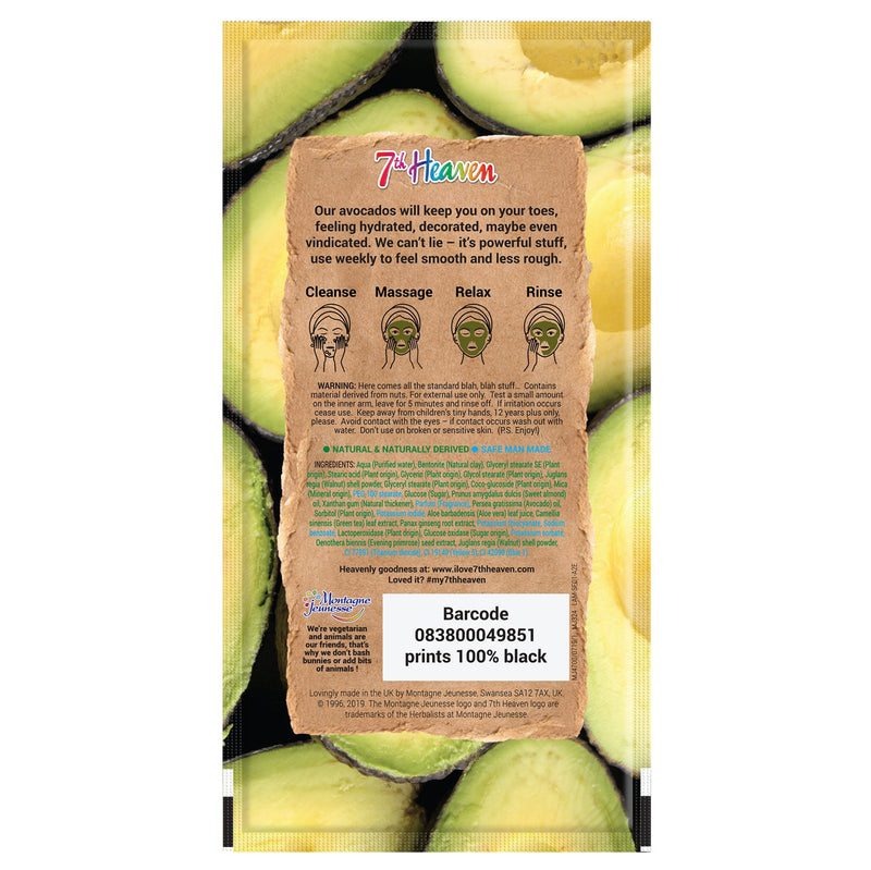 7th Heaven Superfood Clay Face Mask Avocado Clay Mask 7th Heaven