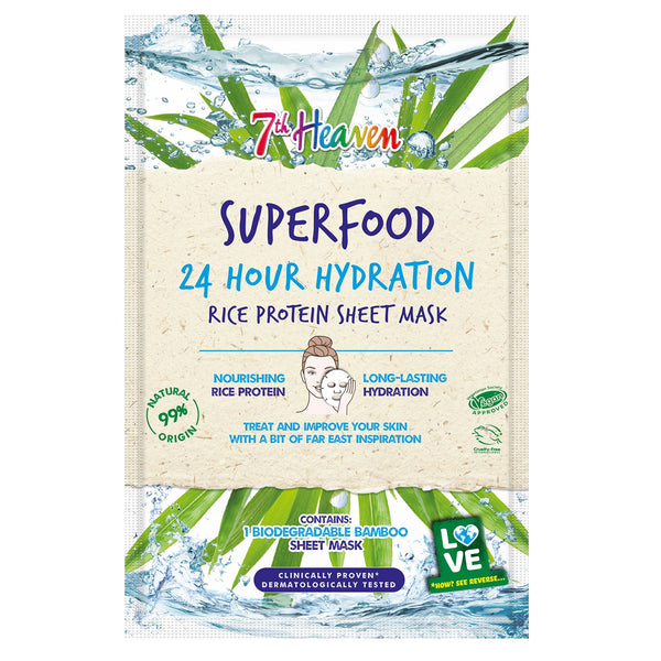 7th Heaven Superfood 24hr Hydration Rice Protein Sheet Mask