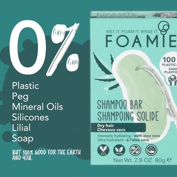 Barre de shampoing Foamie - Aloe You Vera Much pour cheveux secs