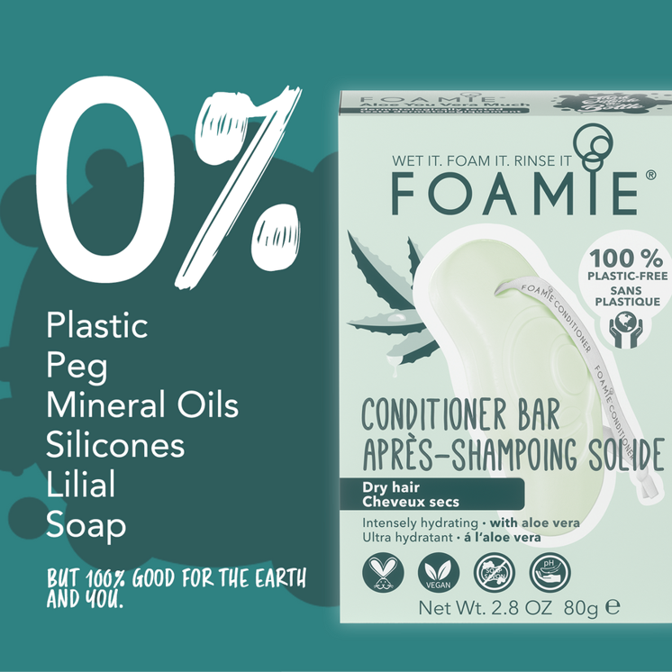 Foamie Hair Conditioner Bar - Aloe You Vera Much for Dry Hair