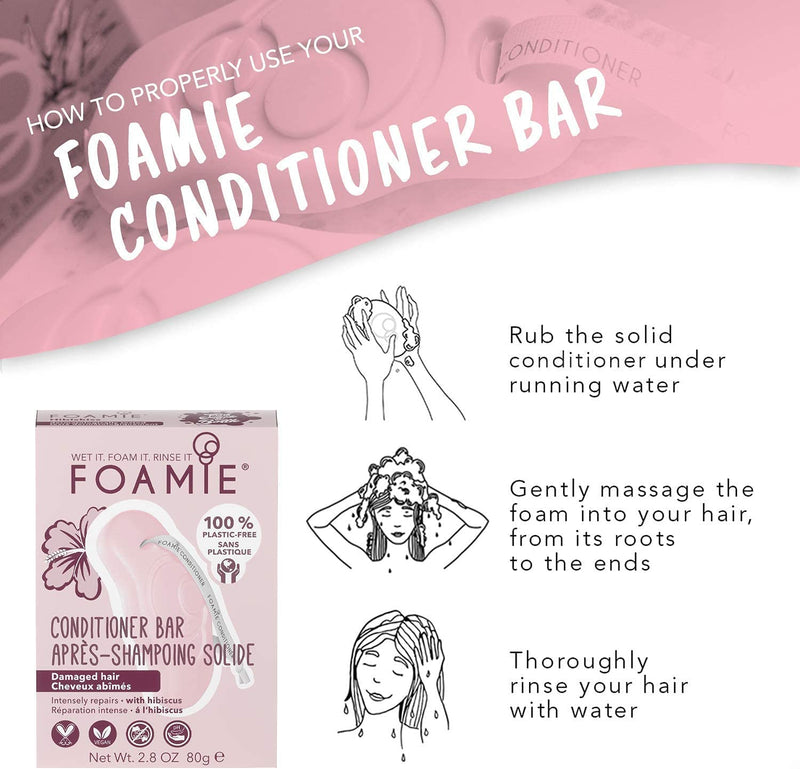 Foamie Repairing Hair Conditioner Bar for Damaged Hair - Hibiskiss