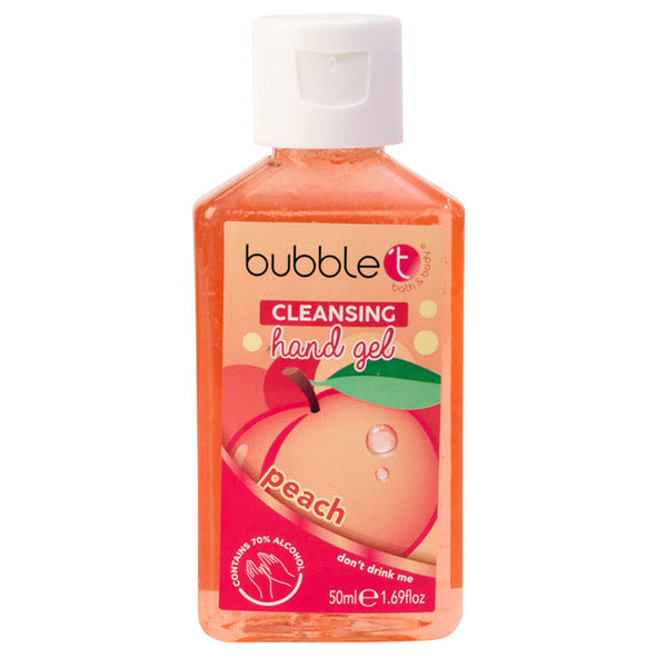 Bubble T Gel nettoyant antibactérien pour les mains 70 % d'alcool - Pêche
