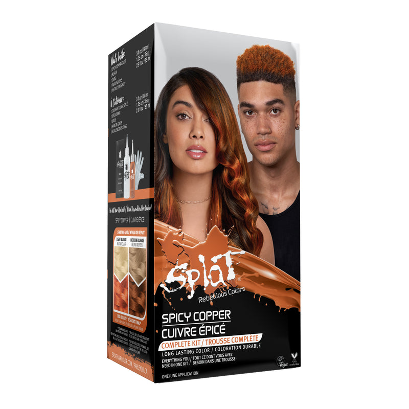 Splat Rebellious Color Semi Permanent At Home Hair Dye Complete Color Kit - Spicy Copper