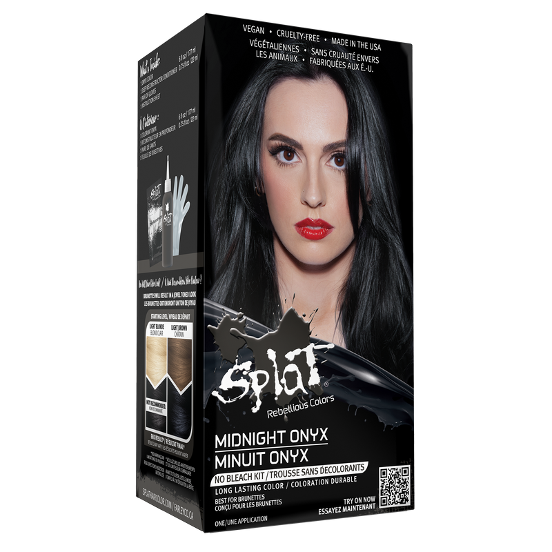 Splat Midnight Semi Permanent Color Kit At Home Hair Dye For Brunettes  - Onyx