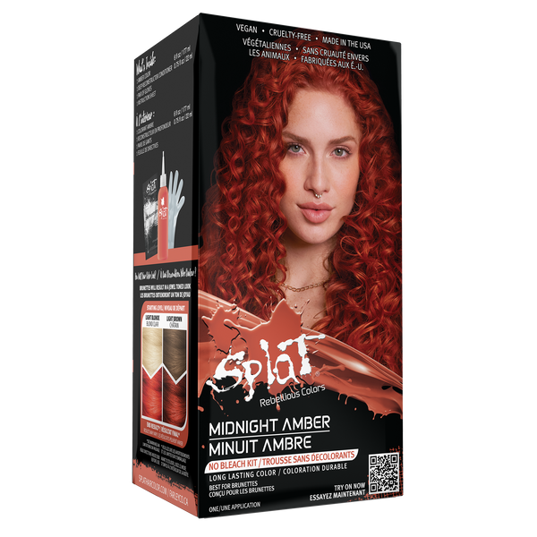 Splat Midnight Semi Permanent Color Kit At Home Hair Dye For Brunettes  - Amber