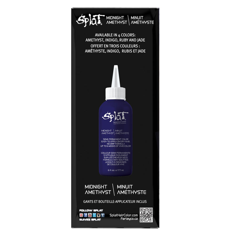 Splat Midnight Kit de coloration semi-permanente à domicile Teinture capillaire pour brunes - Améthyste