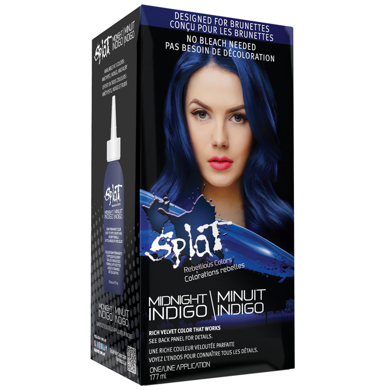 Splat Midnight Semi Permanent Color Kit At Home Hair Dye For Brunettes  - Indigo