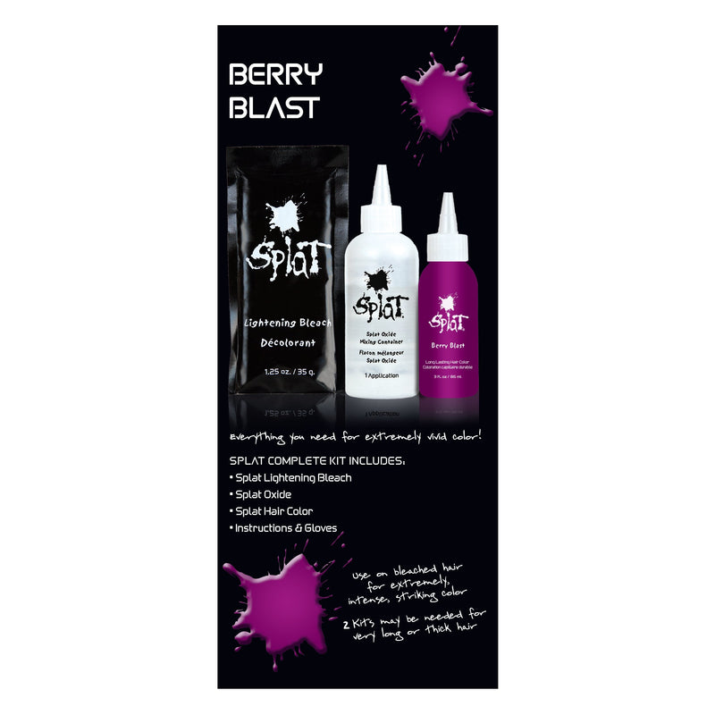 Splat Rebellious Color Kit complet de teinture pour cheveux semi-permanente à domicile - Berry Blast