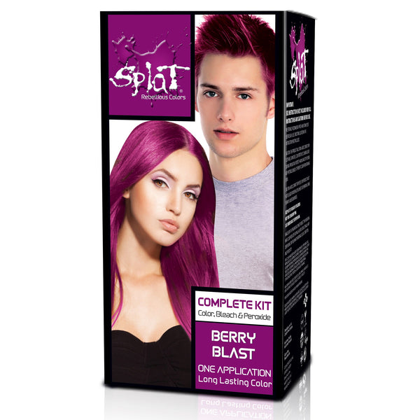 Splat Rebellious Color Semi Permanent  At Home Hair Dye Complete Color Kit - Berry Blast