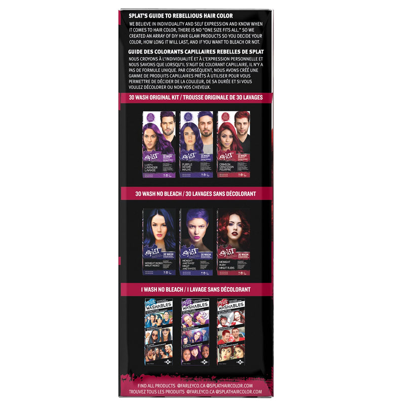 Splat Rebellious Color Semi Permanent  At Home Hair Dye Complete Color Kit - Crimson Obsession
