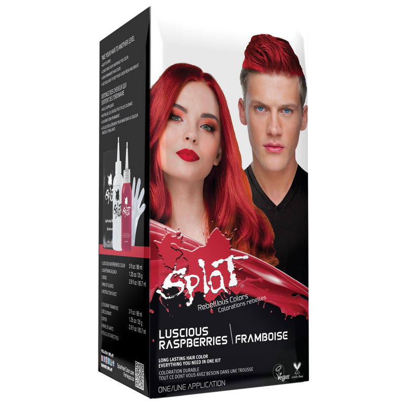Splat Rebellious Color Semi Permanent  At Home Hair Dye Complete Color Kit - Luscious Raspberries