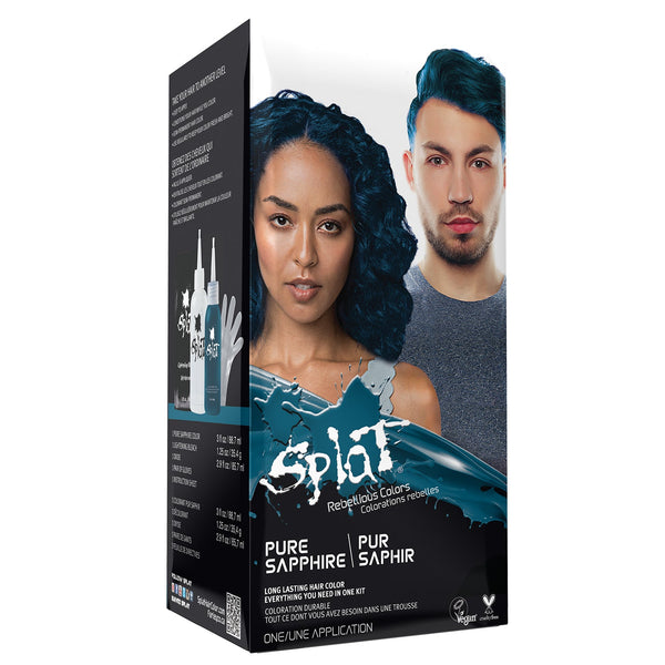 Splat Rebellious Color Semi Permanent  At Home Hair Dye Complete Color Kit - Pure Sapphire