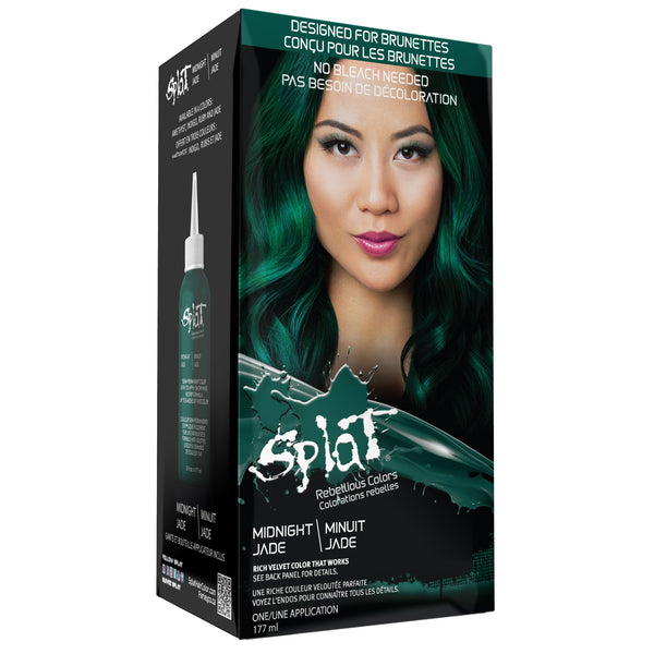 Splat Midnight Kit de coloration semi-permanente à domicile Teinture capillaire pour brunes - Jade