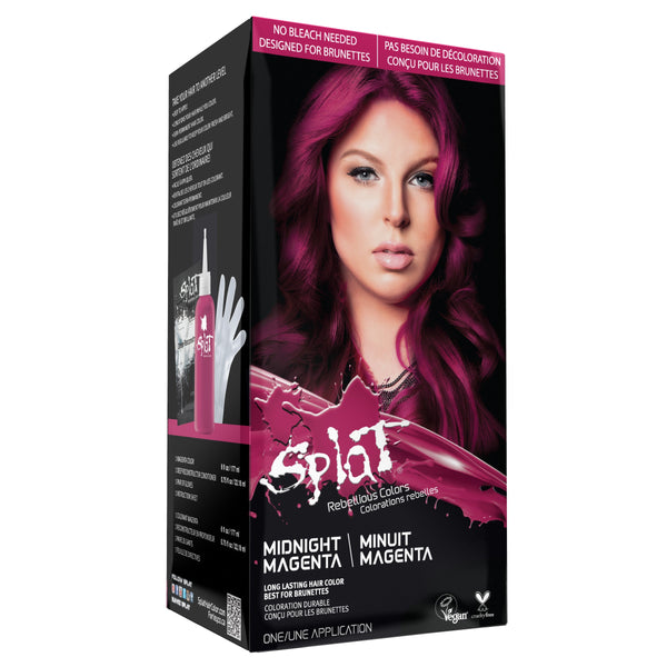 Splat Midnight Kit de coloration semi-permanente à domicile Teinture capillaire pour brunes - Magenta