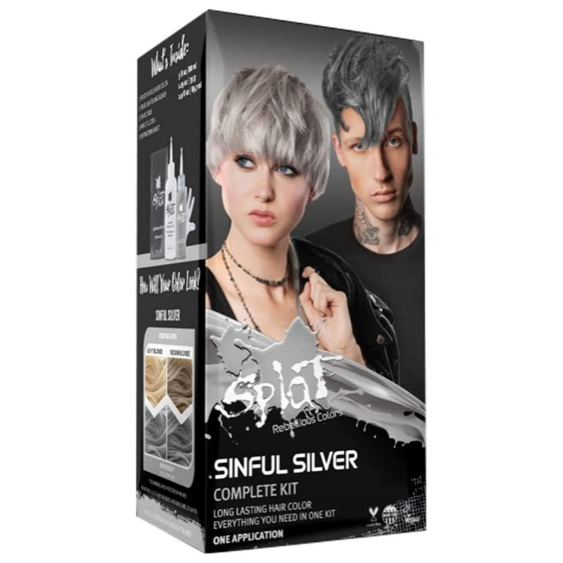 Semi-Permanent Complete at Home Hair Color Kit -  Sinful Silver