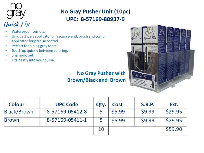 No Grey Quick Fix Root Touch-Up Pusher Unit (10pc)