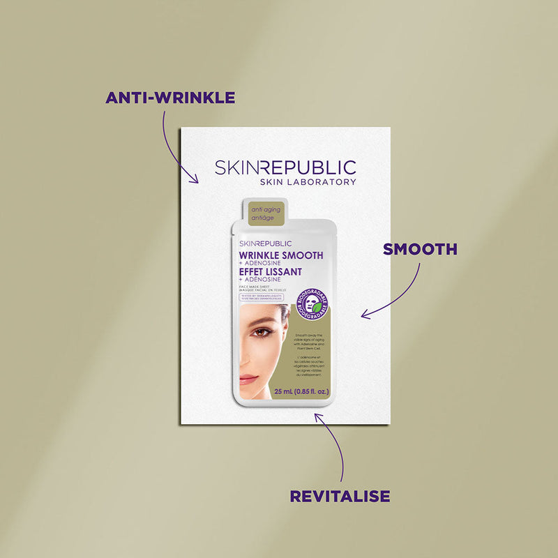 Anti-Aging Wrinkle Smooth Complete & Adenosine Biodegradable Face Mask