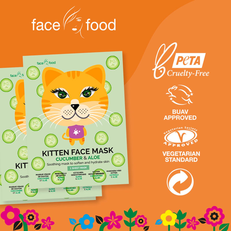 Face Food Kitten Animal Face Mask