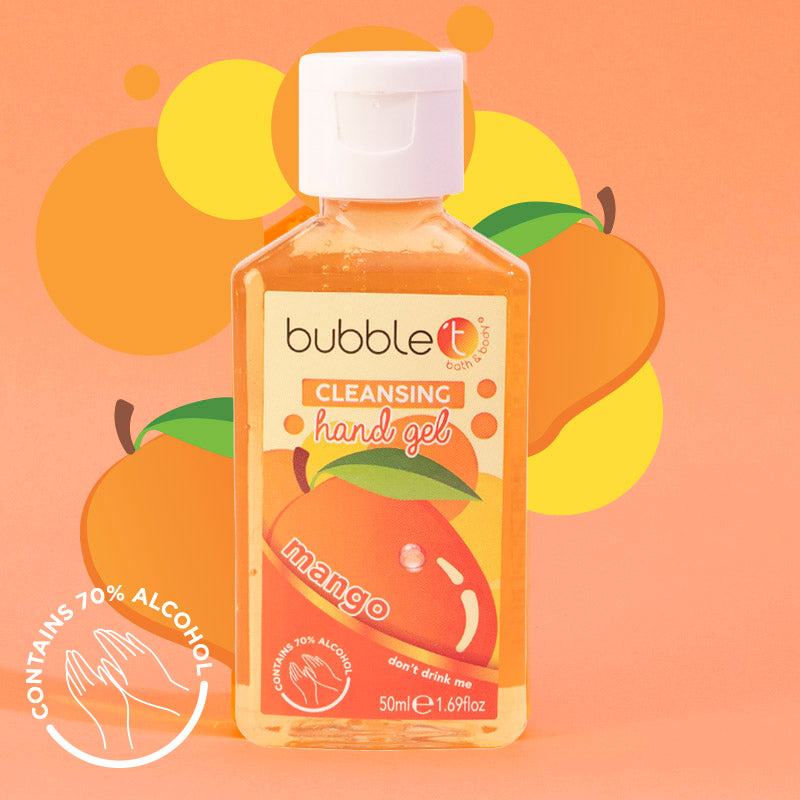 Bubble T Anti-Bacterial Cleansing Hand Gel 70% Alcohol - Mango