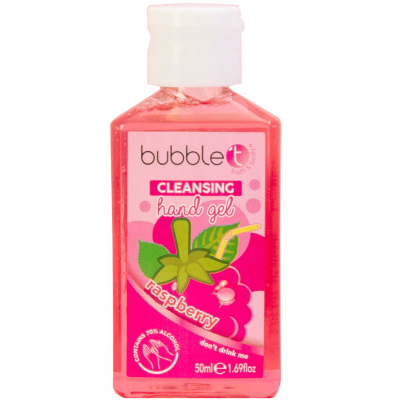 Bubble T Gel nettoyant antibactérien pour les mains 70 % d'alcool - Framboise