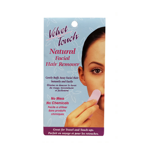 Velvet Touch Natural Facial Hair Remover buffs away unwanted face hair painlessly